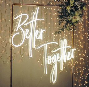 Better Together Wedding Neon Sign Hire in Cheshire & Manchester