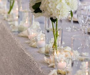 Wedding Top Table Flower and Candle Decor Ideas 