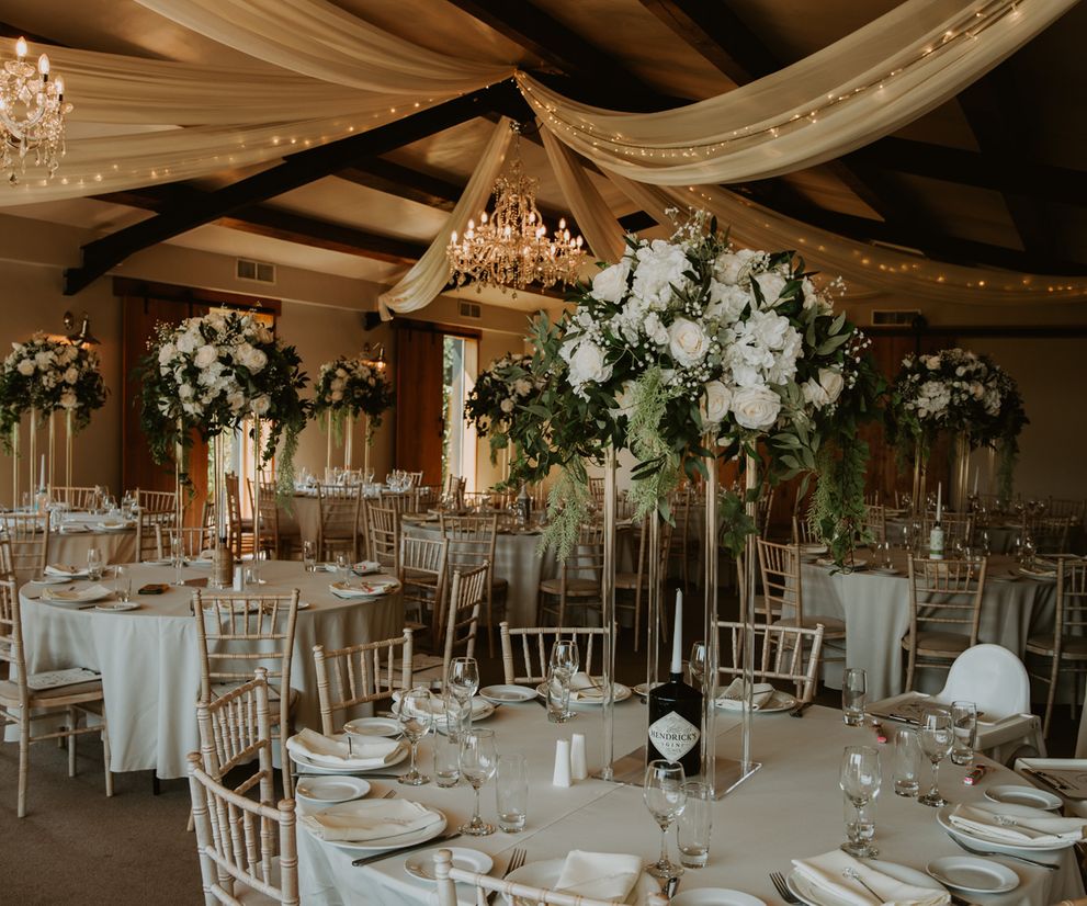 Foliage wedding table styling centre pieces florist in Cheshire
