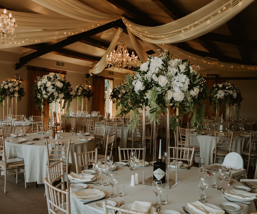 Foliage wedding table styling centre pieces florist in Cheshire