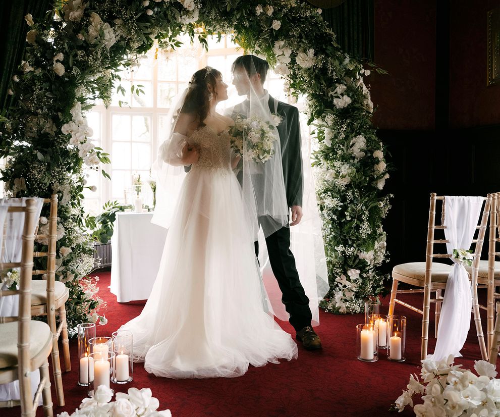 Wedding ceremony aisle decoration and floral arch hire in Cheshire