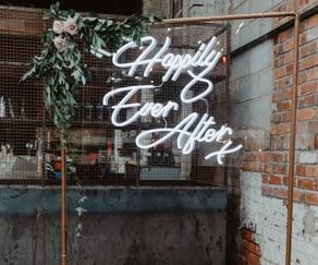 Happily Ever After Wedding Neon Sign & Frame Hire Manchester