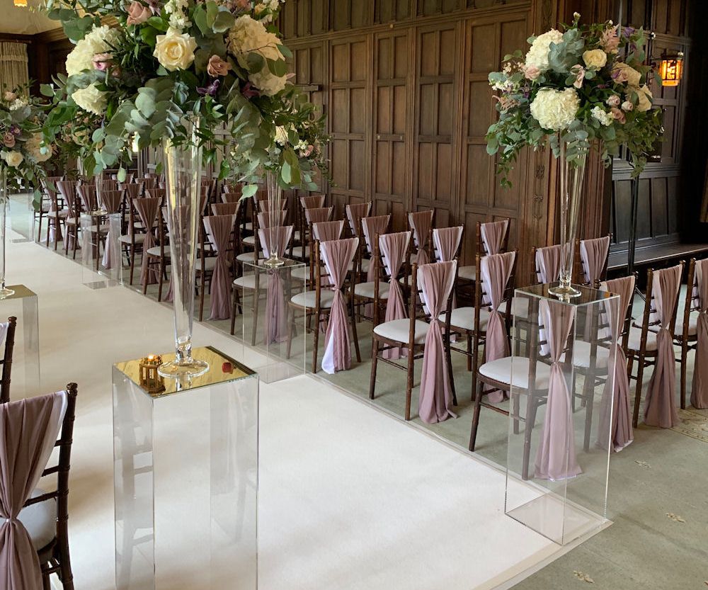 Wedding ceremony styling chair decor venue styling in Manchester