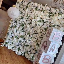 Ivory White Flower Wall Backdrop Hire Cheshire